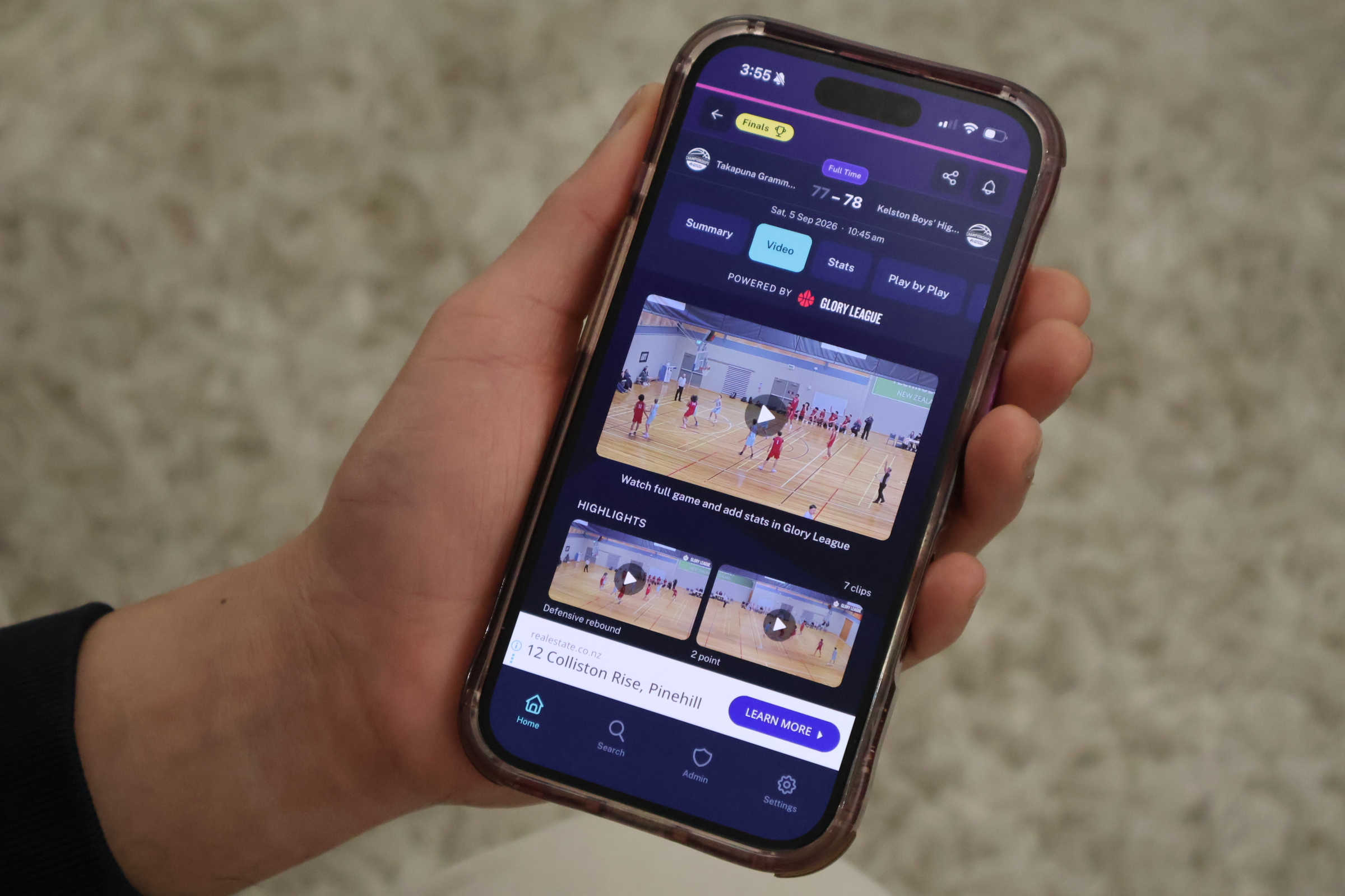 GameDay App Basketball Highlights.
